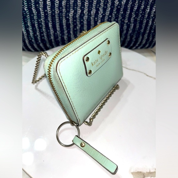 Kate Spade Wellesley Cara Wallet Small Zip Around MintGreen, Vintage - Picture 2 of 11